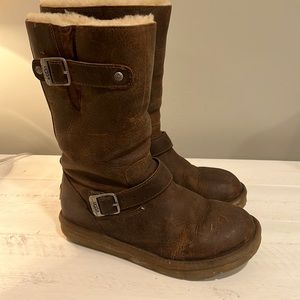 Ugg Brown Leather Moro Boots